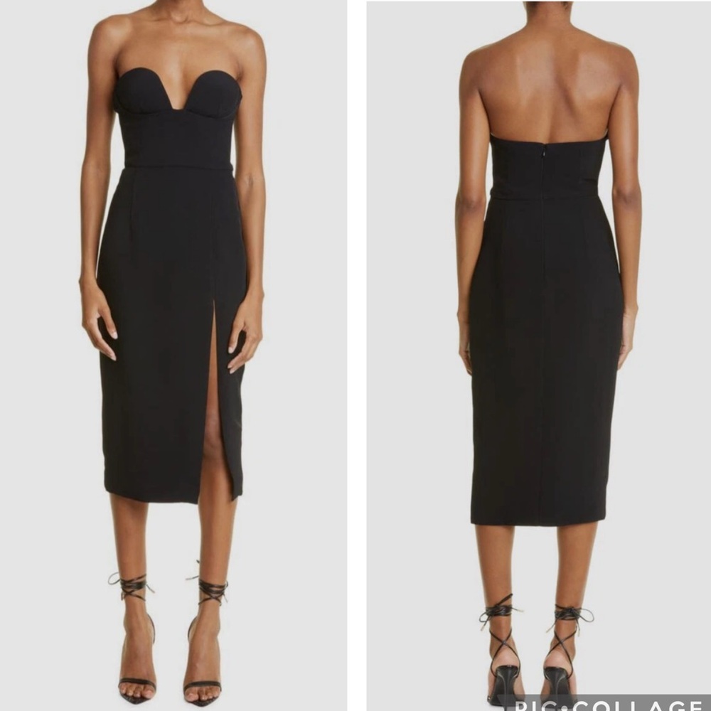 Et Ochs Samantha Strapless Midi Dress‎ Black 12